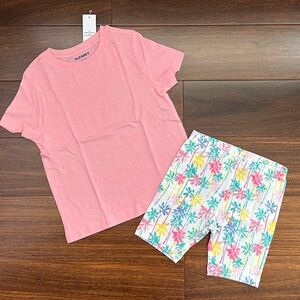 BNWT Old Navy Pink Tee with Tropical Palm Tree Print Shorts